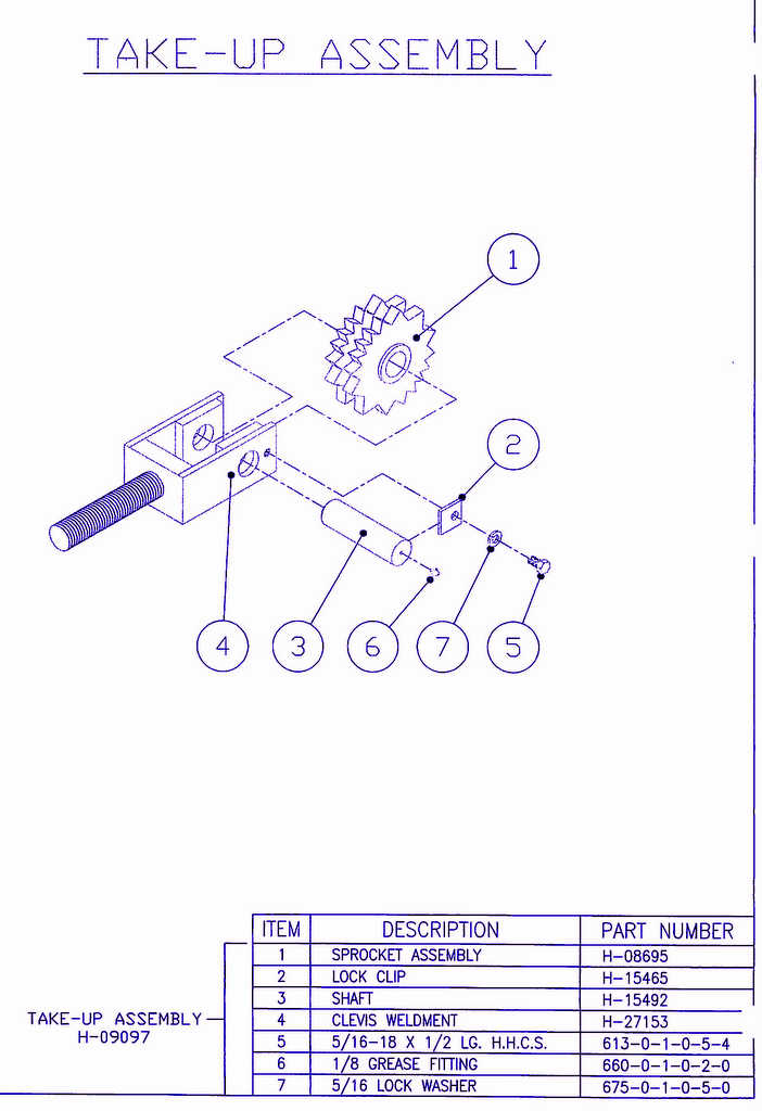 Take-Up Assembly Page 1-001